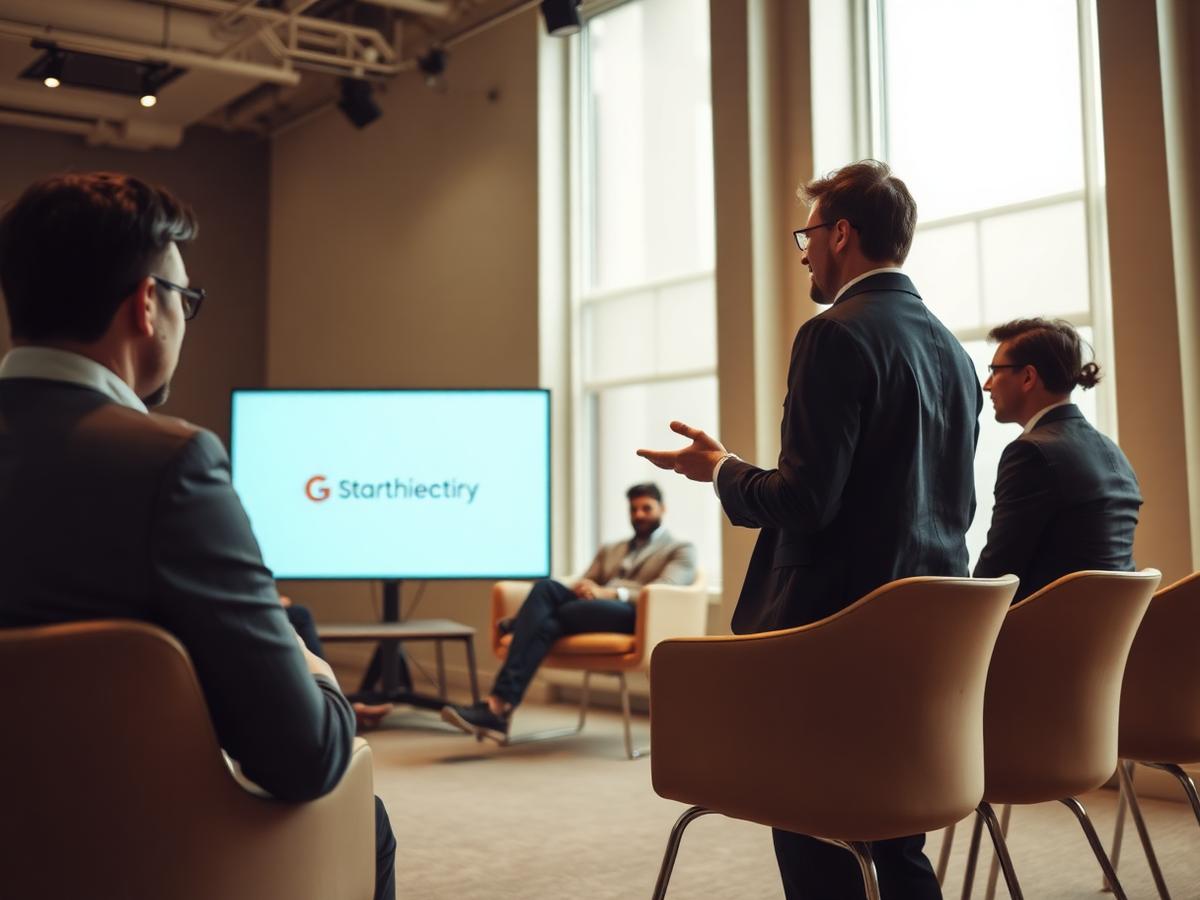 Early-stage startup presentation setting