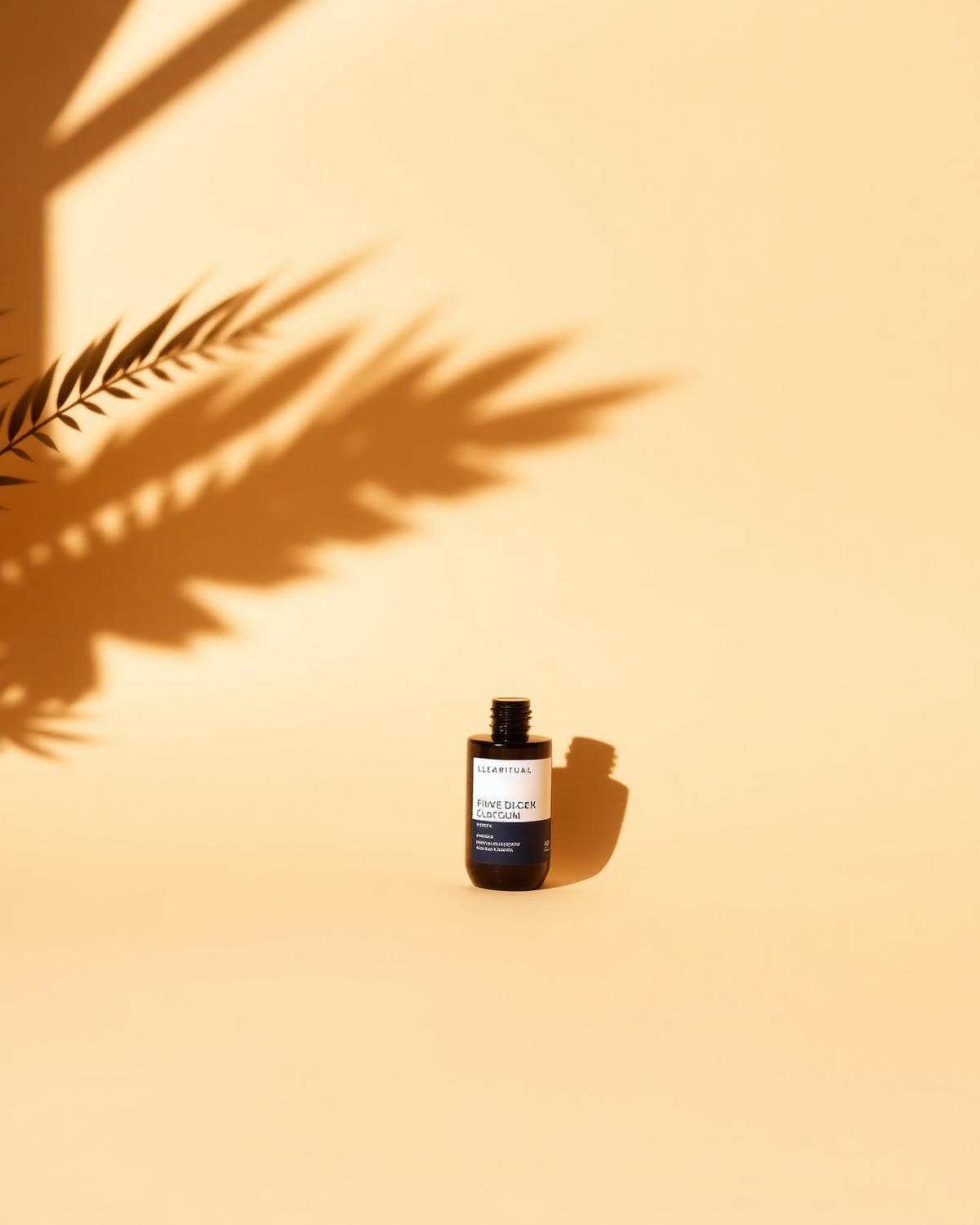 Minimalist consumer product on a warm cream studio backdrop